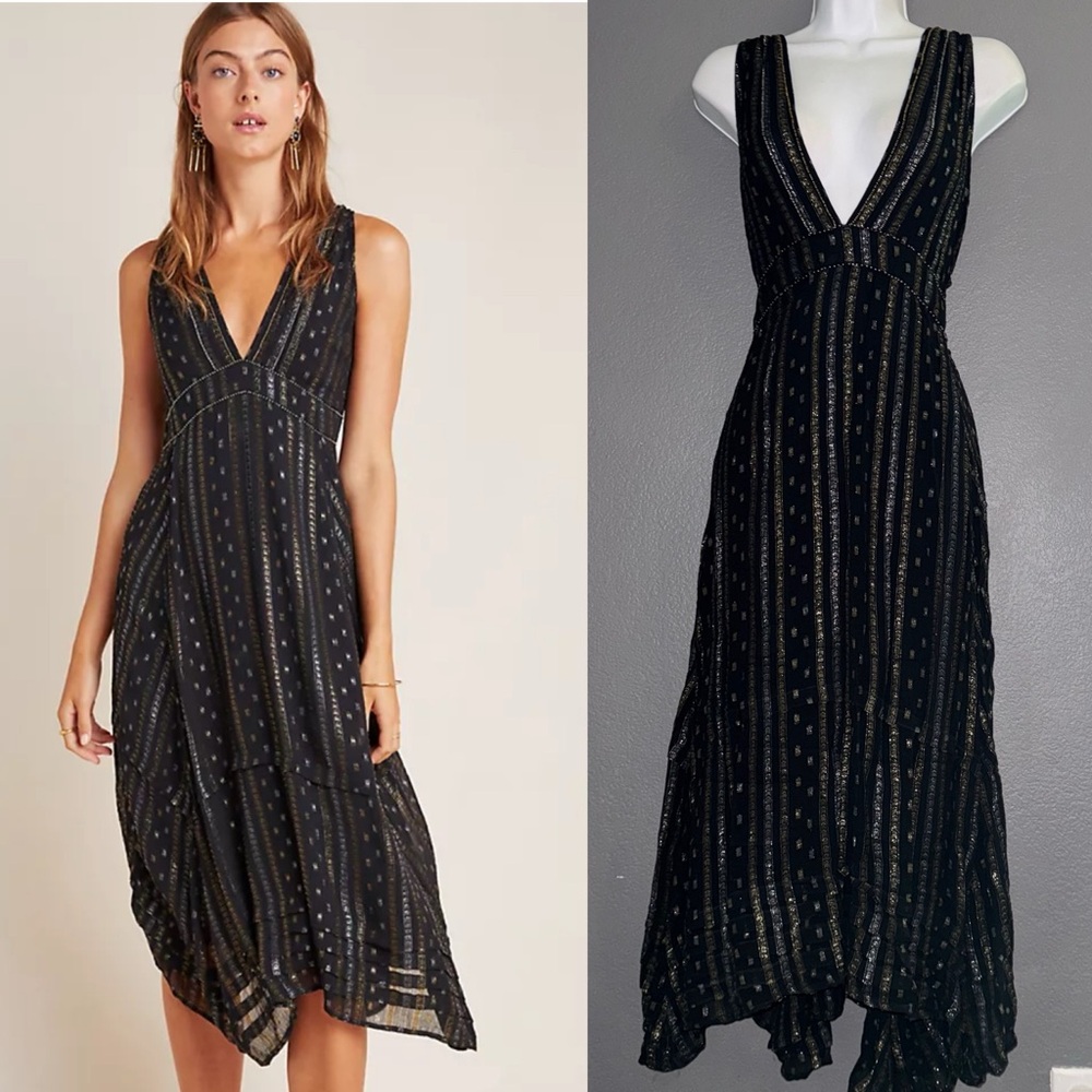 Elegant Black and Gold Women's Dress
